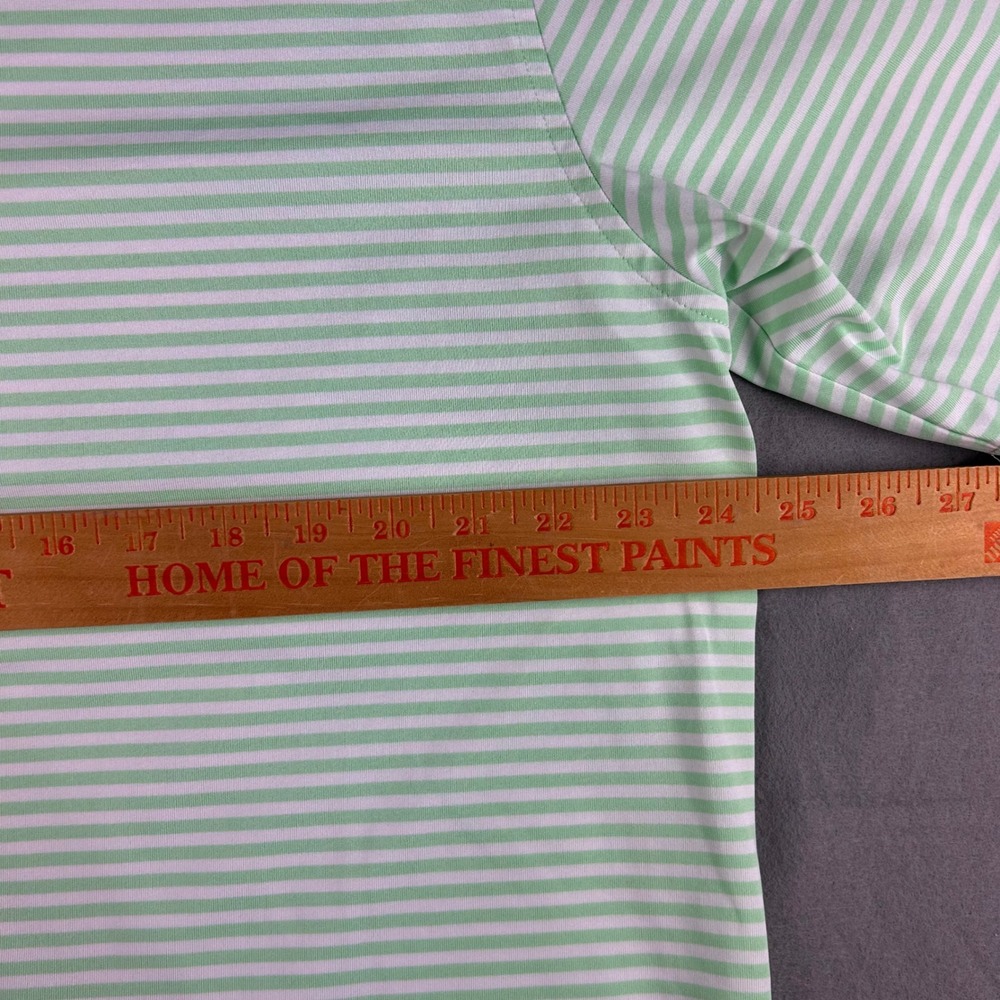 Donald Ross Polo Shirt Mens Large Green Striped Short Sleeve Golf Performance - Picture 3 of 7